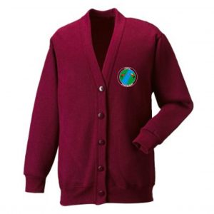 pontrobert school cardigan - burgundy