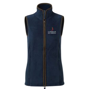 Cambrian Cars & Commercials Ladies Navy / Brown Fleece Gilet